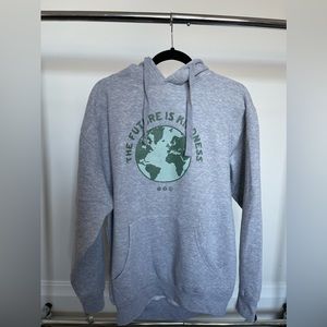 Grey oversized graphic hoodie
